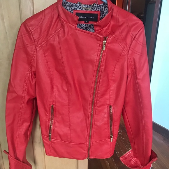 Black Rivet Leather Jacket - Picture 1 of 2